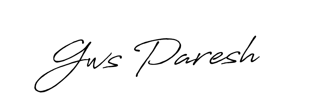 Also You can easily find your signature by using the search form. We will create Gws Paresh name handwritten signature images for you free of cost using Antro_Vectra_Bolder sign style. Gws Paresh signature style 7 images and pictures png