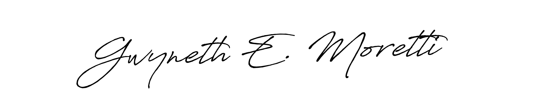 How to make Gwyneth E. Moretti name signature. Use Antro_Vectra_Bolder style for creating short signs online. This is the latest handwritten sign. Gwyneth E. Moretti signature style 7 images and pictures png