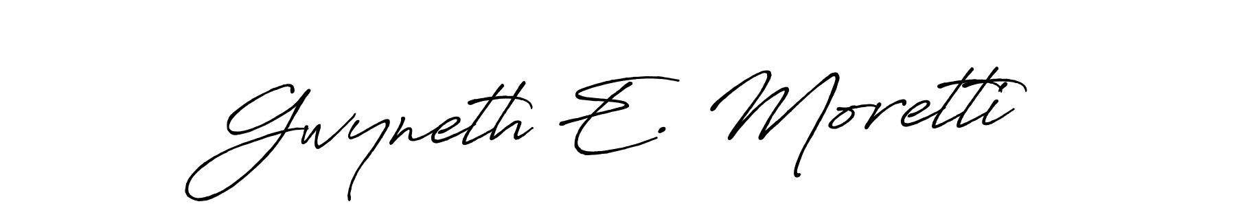 How to make Gwyneth E. Moretti name signature. Use Antro_Vectra_Bolder style for creating short signs online. This is the latest handwritten sign. Gwyneth E. Moretti signature style 7 images and pictures png