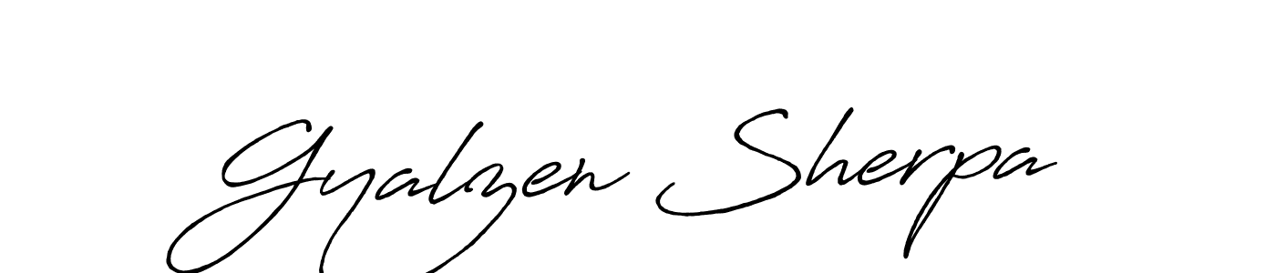 Design your own signature with our free online signature maker. With this signature software, you can create a handwritten (Antro_Vectra_Bolder) signature for name Gyalzen Sherpa. Gyalzen Sherpa signature style 7 images and pictures png