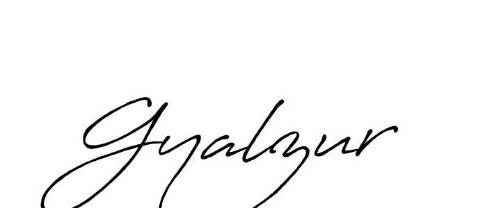 if you are searching for the best signature style for your name Gyalzur. so please give up your signature search. here we have designed multiple signature styles  using Antro_Vectra_Bolder. Gyalzur signature style 7 images and pictures png