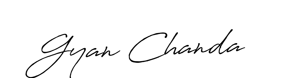 How to make Gyan Chanda name signature. Use Antro_Vectra_Bolder style for creating short signs online. This is the latest handwritten sign. Gyan Chanda signature style 7 images and pictures png