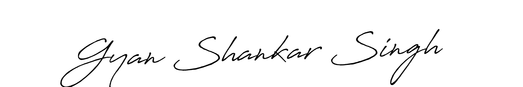 How to make Gyan Shankar Singh name signature. Use Antro_Vectra_Bolder style for creating short signs online. This is the latest handwritten sign. Gyan Shankar Singh signature style 7 images and pictures png