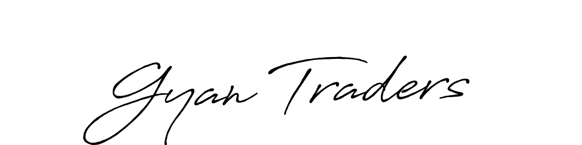 Use a signature maker to create a handwritten signature online. With this signature software, you can design (Antro_Vectra_Bolder) your own signature for name Gyan Traders. Gyan Traders signature style 7 images and pictures png