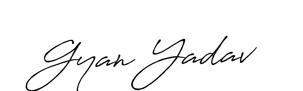 Also we have Gyan Yadav name is the best signature style. Create professional handwritten signature collection using Antro_Vectra_Bolder autograph style. Gyan Yadav signature style 7 images and pictures png