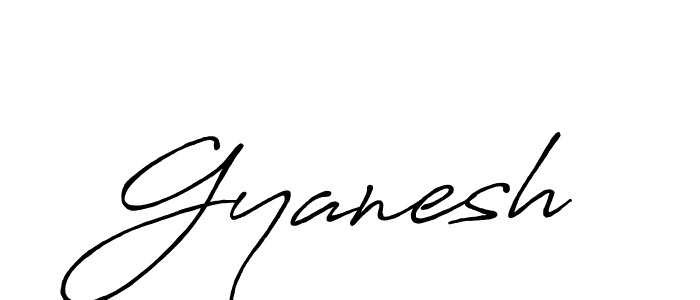 Make a beautiful signature design for name Gyanesh. With this signature (Antro_Vectra_Bolder) style, you can create a handwritten signature for free. Gyanesh signature style 7 images and pictures png