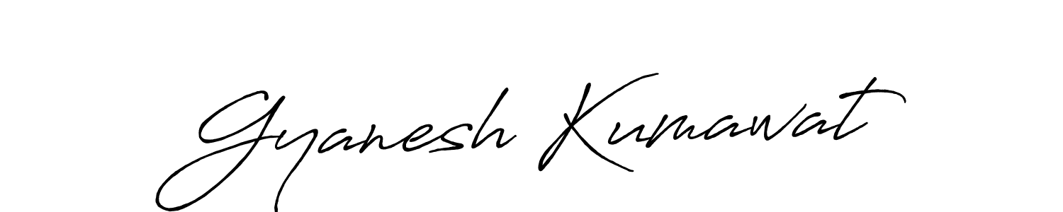 The best way (Antro_Vectra_Bolder) to make a short signature is to pick only two or three words in your name. The name Gyanesh Kumawat include a total of six letters. For converting this name. Gyanesh Kumawat signature style 7 images and pictures png
