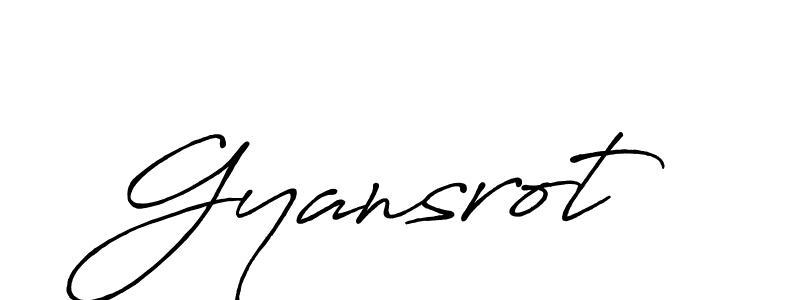 The best way (Antro_Vectra_Bolder) to make a short signature is to pick only two or three words in your name. The name Gyansrot include a total of six letters. For converting this name. Gyansrot signature style 7 images and pictures png