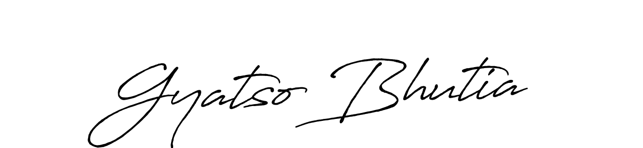 Make a beautiful signature design for name Gyatso Bhutia. With this signature (Antro_Vectra_Bolder) style, you can create a handwritten signature for free. Gyatso Bhutia signature style 7 images and pictures png