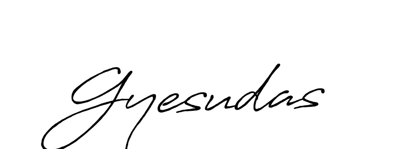 Use a signature maker to create a handwritten signature online. With this signature software, you can design (Antro_Vectra_Bolder) your own signature for name Gyesudas. Gyesudas signature style 7 images and pictures png