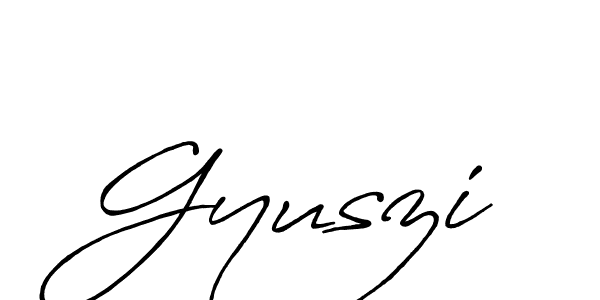 Also we have Gyuszi name is the best signature style. Create professional handwritten signature collection using Antro_Vectra_Bolder autograph style. Gyuszi signature style 7 images and pictures png