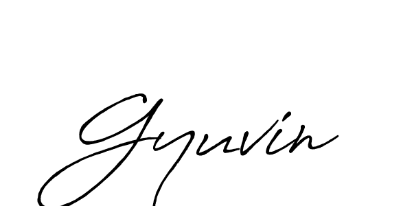 Similarly Antro_Vectra_Bolder is the best handwritten signature design. Signature creator online .You can use it as an online autograph creator for name Gyuvin. Gyuvin signature style 7 images and pictures png