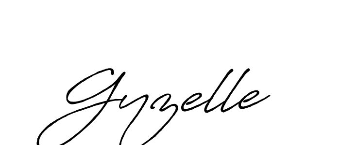 How to make Gyzelle name signature. Use Antro_Vectra_Bolder style for creating short signs online. This is the latest handwritten sign. Gyzelle signature style 7 images and pictures png
