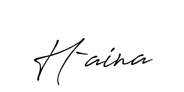 Design your own signature with our free online signature maker. With this signature software, you can create a handwritten (Antro_Vectra_Bolder) signature for name H`aina. H`aina signature style 7 images and pictures png