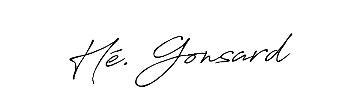 How to make Hé. Gonsard name signature. Use Antro_Vectra_Bolder style for creating short signs online. This is the latest handwritten sign. Hé. Gonsard signature style 7 images and pictures png