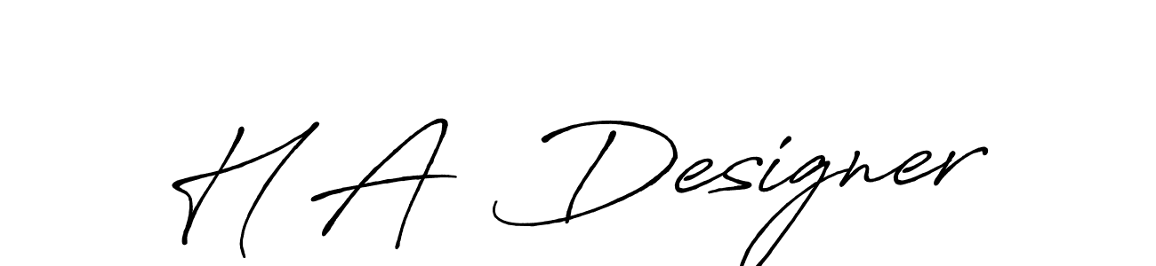 Similarly Antro_Vectra_Bolder is the best handwritten signature design. Signature creator online .You can use it as an online autograph creator for name H A  Designer. H A  Designer signature style 7 images and pictures png