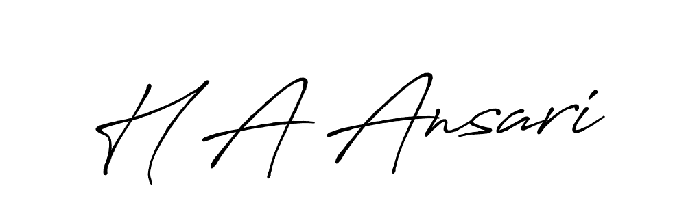 Also we have H A Ansari name is the best signature style. Create professional handwritten signature collection using Antro_Vectra_Bolder autograph style. H A Ansari signature style 7 images and pictures png
