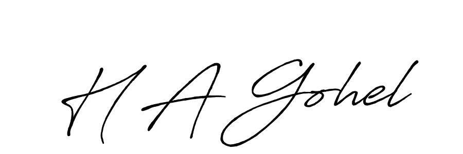 Create a beautiful signature design for name H A Gohel. With this signature (Antro_Vectra_Bolder) fonts, you can make a handwritten signature for free. H A Gohel signature style 7 images and pictures png