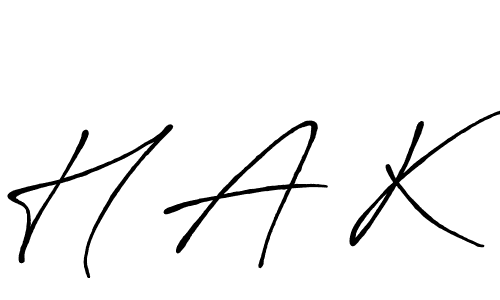 Use a signature maker to create a handwritten signature online. With this signature software, you can design (Antro_Vectra_Bolder) your own signature for name H A K. H A K signature style 7 images and pictures png