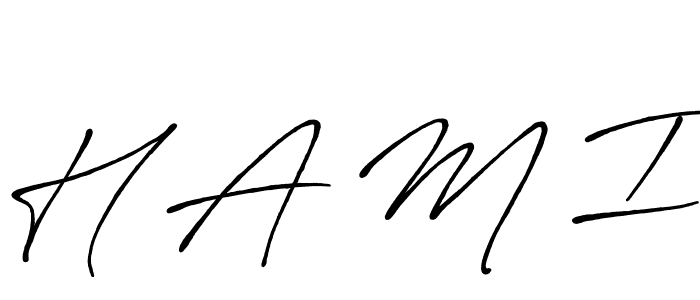 Design your own signature with our free online signature maker. With this signature software, you can create a handwritten (Antro_Vectra_Bolder) signature for name H A M I. H A M I signature style 7 images and pictures png