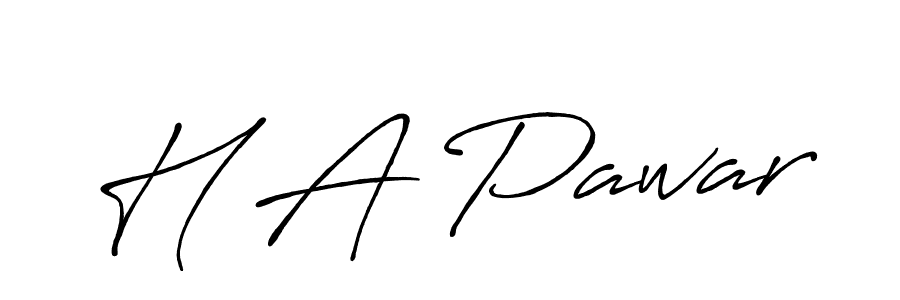 How to make H A Pawar name signature. Use Antro_Vectra_Bolder style for creating short signs online. This is the latest handwritten sign. H A Pawar signature style 7 images and pictures png