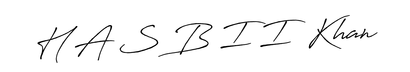 Make a beautiful signature design for name H A S B I I  Khan. Use this online signature maker to create a handwritten signature for free. H A S B I I  Khan signature style 7 images and pictures png