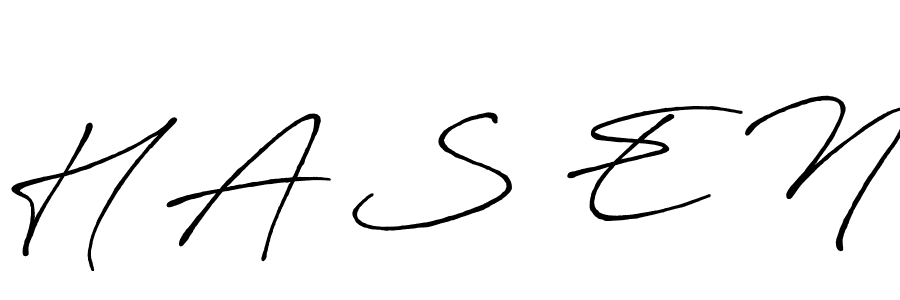 Use a signature maker to create a handwritten signature online. With this signature software, you can design (Antro_Vectra_Bolder) your own signature for name H A S E N. H A S E N signature style 7 images and pictures png
