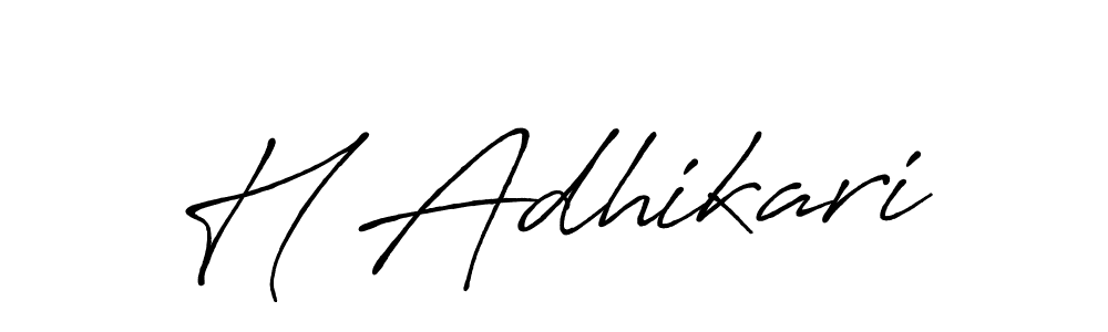 How to make H Adhikari name signature. Use Antro_Vectra_Bolder style for creating short signs online. This is the latest handwritten sign. H Adhikari signature style 7 images and pictures png