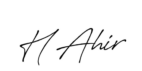 Use a signature maker to create a handwritten signature online. With this signature software, you can design (Antro_Vectra_Bolder) your own signature for name H Ahir. H Ahir signature style 7 images and pictures png