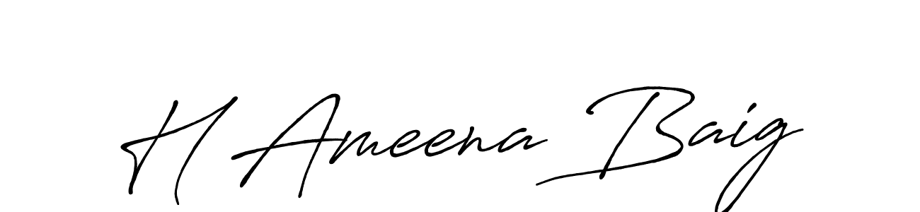 Design your own signature with our free online signature maker. With this signature software, you can create a handwritten (Antro_Vectra_Bolder) signature for name H Ameena Baig. H Ameena Baig signature style 7 images and pictures png