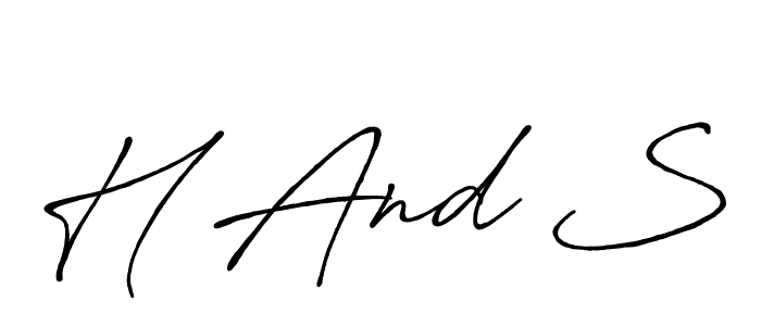 Make a beautiful signature design for name H And S. Use this online signature maker to create a handwritten signature for free. H And S signature style 7 images and pictures png