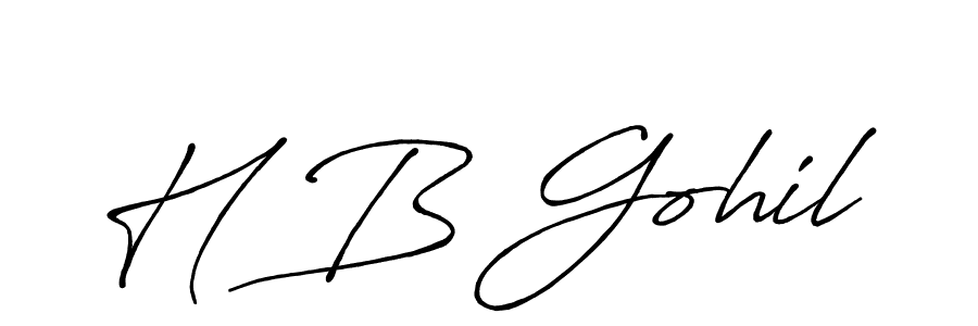 H B Gohil stylish signature style. Best Handwritten Sign (Antro_Vectra_Bolder) for my name. Handwritten Signature Collection Ideas for my name H B Gohil. H B Gohil signature style 7 images and pictures png