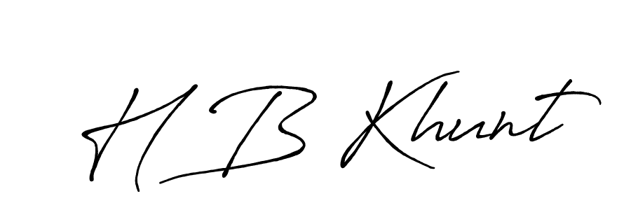 You should practise on your own different ways (Antro_Vectra_Bolder) to write your name (H B Khunt) in signature. don't let someone else do it for you. H B Khunt signature style 7 images and pictures png