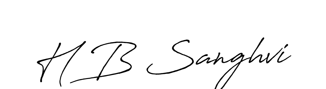 H B Sanghvi stylish signature style. Best Handwritten Sign (Antro_Vectra_Bolder) for my name. Handwritten Signature Collection Ideas for my name H B Sanghvi. H B Sanghvi signature style 7 images and pictures png