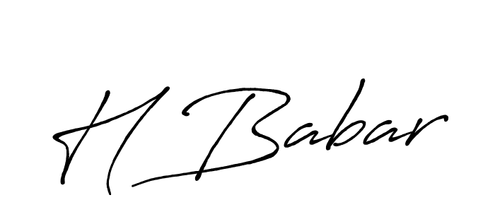 Create a beautiful signature design for name H Babar. With this signature (Antro_Vectra_Bolder) fonts, you can make a handwritten signature for free. H Babar signature style 7 images and pictures png