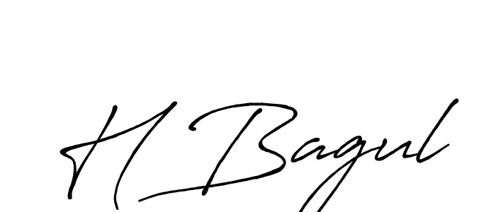 Use a signature maker to create a handwritten signature online. With this signature software, you can design (Antro_Vectra_Bolder) your own signature for name H Bagul. H Bagul signature style 7 images and pictures png