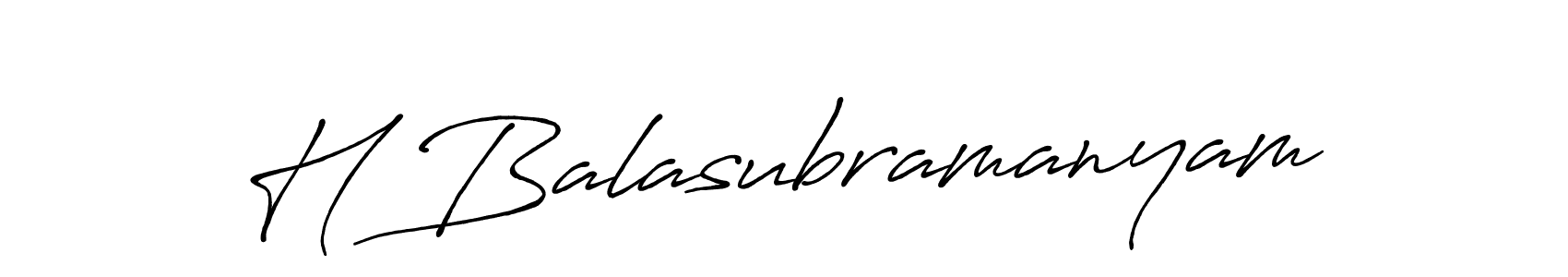 Design your own signature with our free online signature maker. With this signature software, you can create a handwritten (Antro_Vectra_Bolder) signature for name H Balasubramanyam. H Balasubramanyam signature style 7 images and pictures png