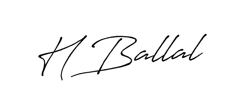 Create a beautiful signature design for name H Ballal. With this signature (Antro_Vectra_Bolder) fonts, you can make a handwritten signature for free. H Ballal signature style 7 images and pictures png