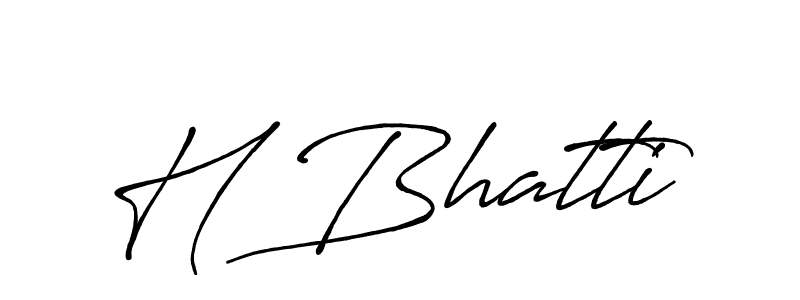Create a beautiful signature design for name H Bhatti. With this signature (Antro_Vectra_Bolder) fonts, you can make a handwritten signature for free. H Bhatti signature style 7 images and pictures png
