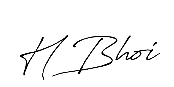 How to make H Bhoi name signature. Use Antro_Vectra_Bolder style for creating short signs online. This is the latest handwritten sign. H Bhoi signature style 7 images and pictures png