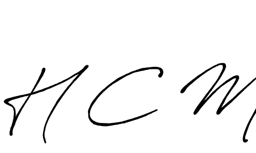 H C M stylish signature style. Best Handwritten Sign (Antro_Vectra_Bolder) for my name. Handwritten Signature Collection Ideas for my name H C M. H C M signature style 7 images and pictures png