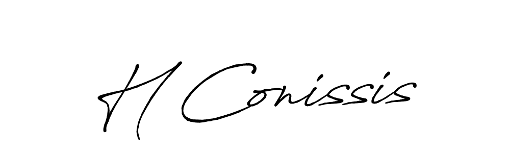 if you are searching for the best signature style for your name H Conissis. so please give up your signature search. here we have designed multiple signature styles  using Antro_Vectra_Bolder. H Conissis signature style 7 images and pictures png