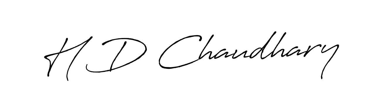How to make H D Chaudhary name signature. Use Antro_Vectra_Bolder style for creating short signs online. This is the latest handwritten sign. H D Chaudhary signature style 7 images and pictures png
