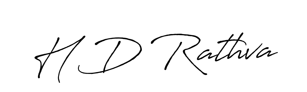 How to make H D Rathva name signature. Use Antro_Vectra_Bolder style for creating short signs online. This is the latest handwritten sign. H D Rathva signature style 7 images and pictures png