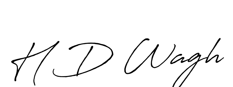 Create a beautiful signature design for name H D Wagh. With this signature (Antro_Vectra_Bolder) fonts, you can make a handwritten signature for free. H D Wagh signature style 7 images and pictures png