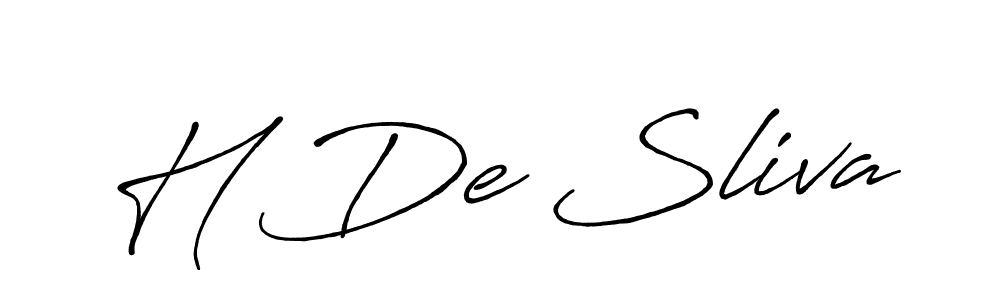 Make a beautiful signature design for name H De Sliva. With this signature (Antro_Vectra_Bolder) style, you can create a handwritten signature for free. H De Sliva signature style 7 images and pictures png