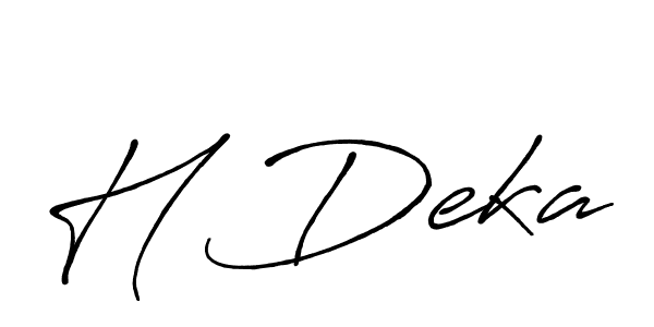 You should practise on your own different ways (Antro_Vectra_Bolder) to write your name (H Deka) in signature. don't let someone else do it for you. H Deka signature style 7 images and pictures png