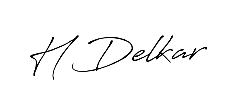 Create a beautiful signature design for name H Delkar. With this signature (Antro_Vectra_Bolder) fonts, you can make a handwritten signature for free. H Delkar signature style 7 images and pictures png