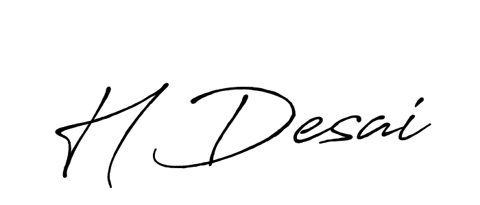 H Desai stylish signature style. Best Handwritten Sign (Antro_Vectra_Bolder) for my name. Handwritten Signature Collection Ideas for my name H Desai. H Desai signature style 7 images and pictures png