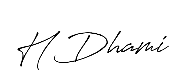 Use a signature maker to create a handwritten signature online. With this signature software, you can design (Antro_Vectra_Bolder) your own signature for name H Dhami. H Dhami signature style 7 images and pictures png